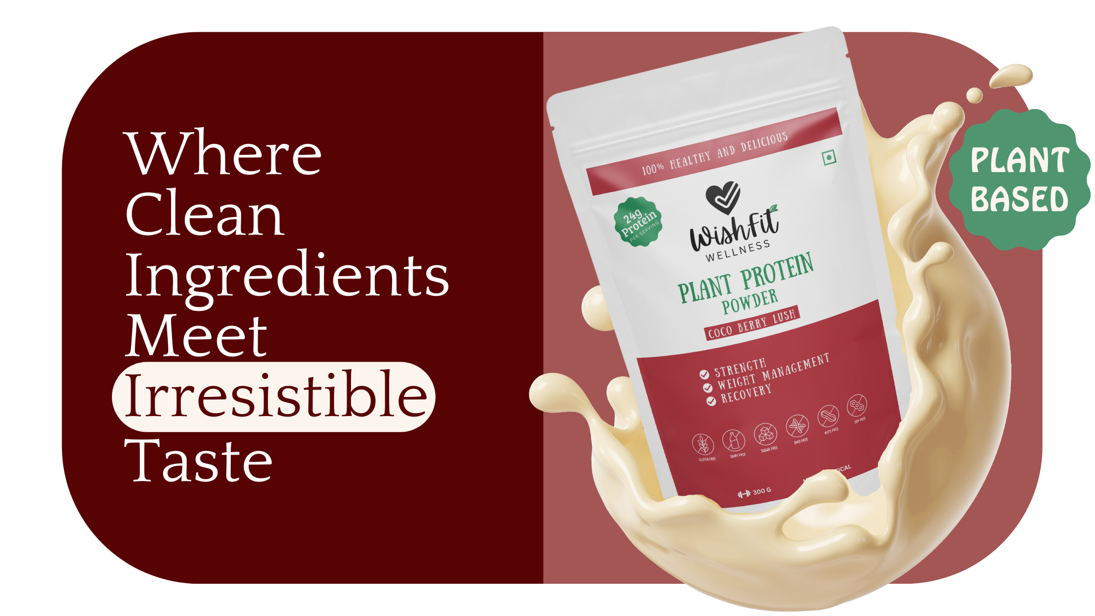 WishFit Plant Protein Clean ingredients ad img