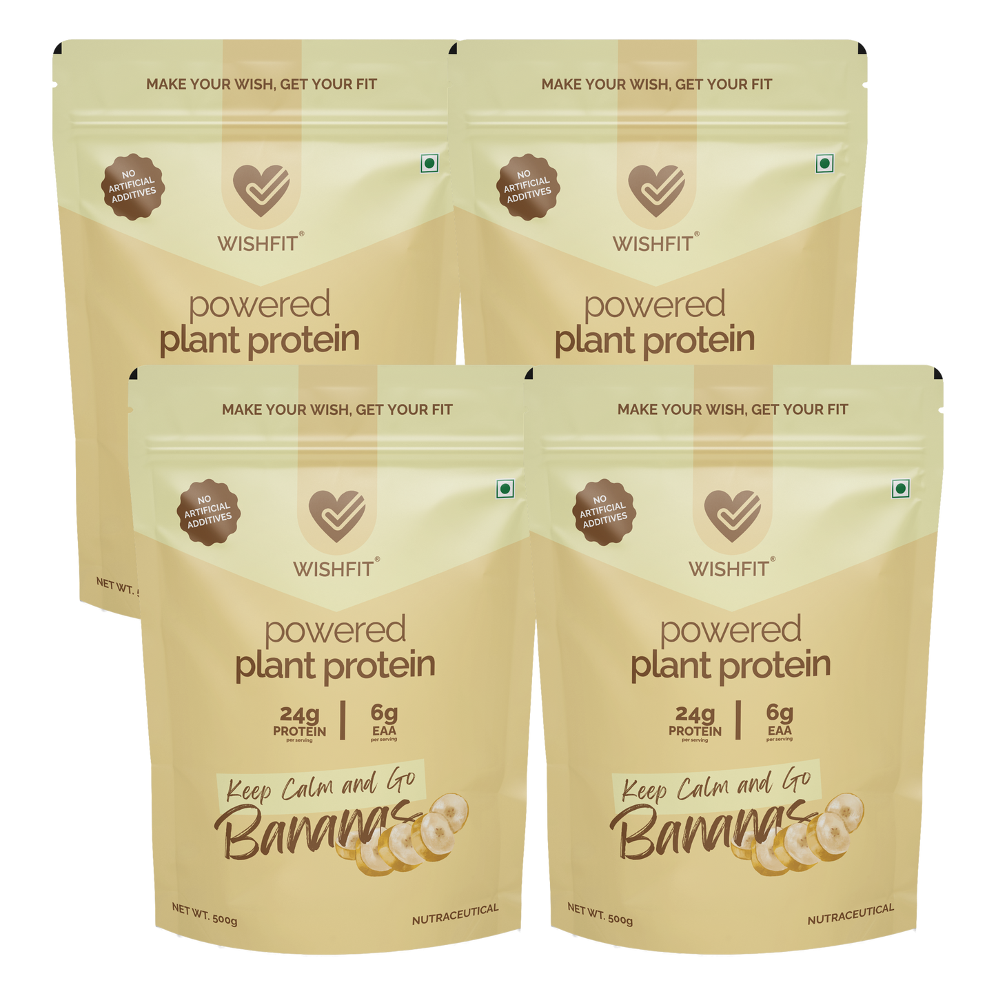 WISHFIT Powered Plant Protein - Keep calm and go BANANAS