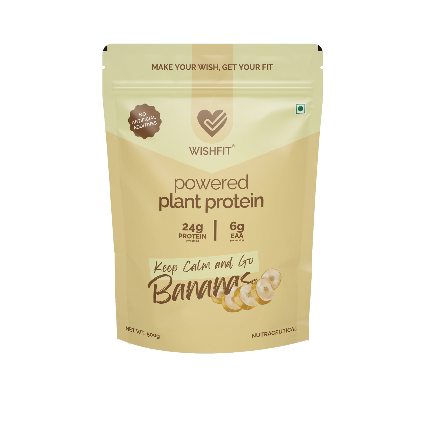 WISHFIT Powered Plant Protein - Keep calm and go BANANAS