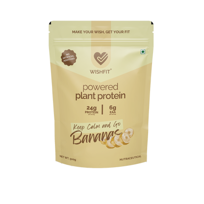 WISHFIT Powered Plant Protein - Keep calm and go BANANAS